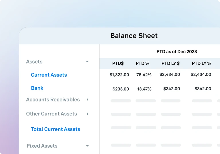 Balance Sheet Report