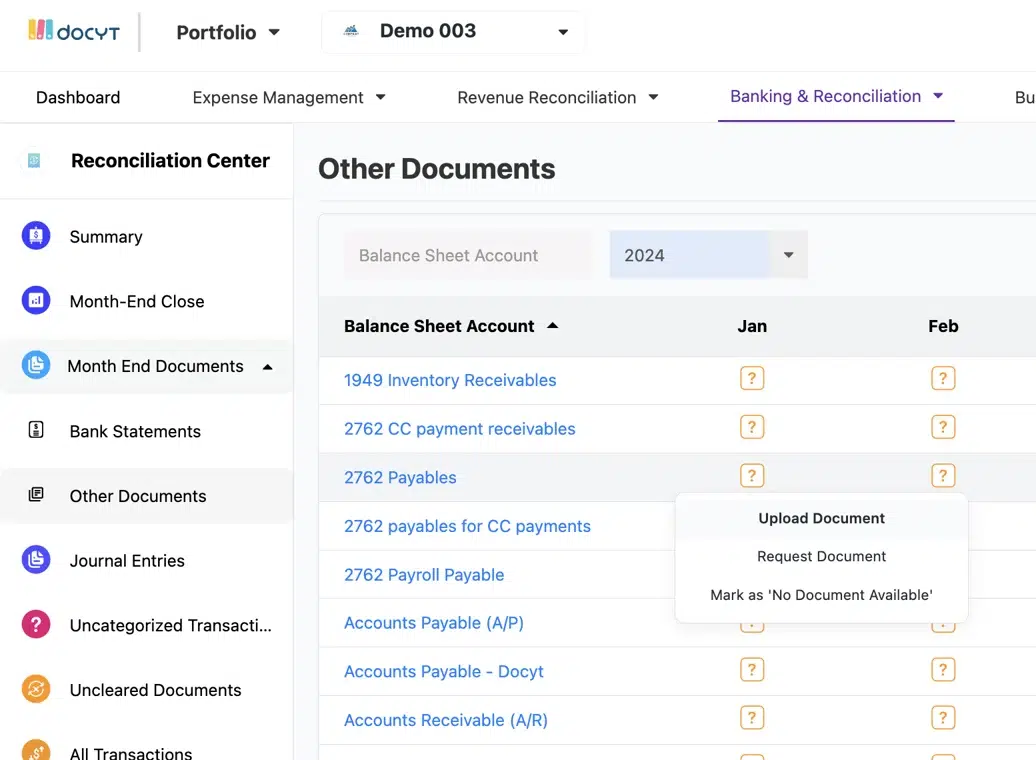 Missing Document Request