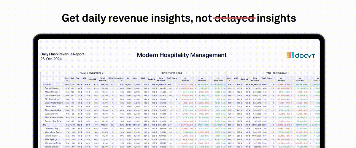 Daily Revenue Flash Report Email Snapshot
