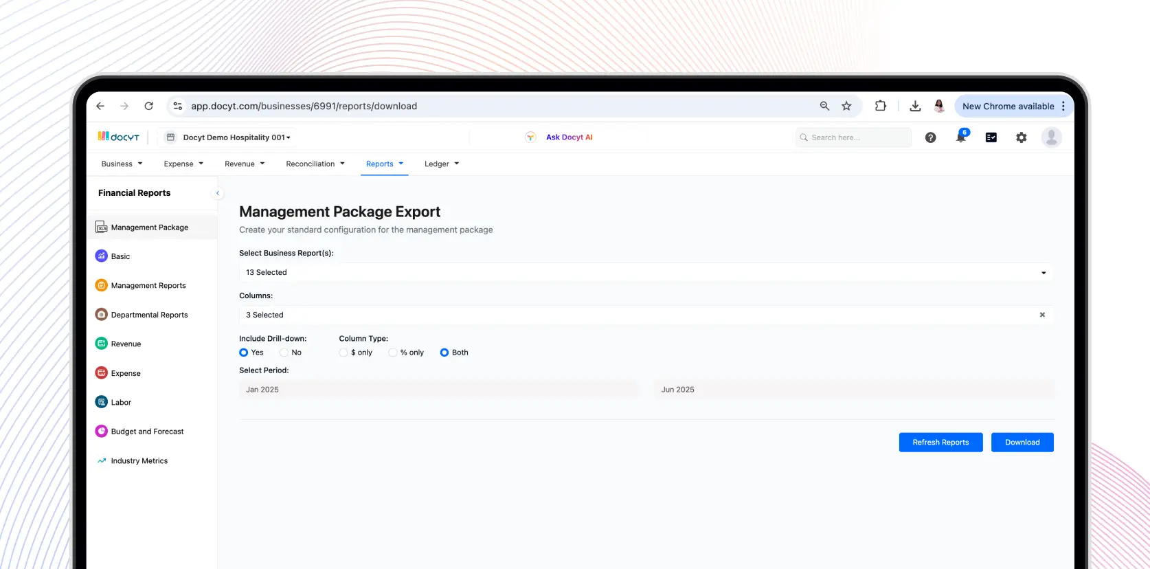 Export Your Full Reporting Package In Seconds