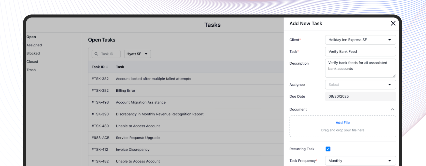 Set Recurring Tasks To Streamline Your Month End Close